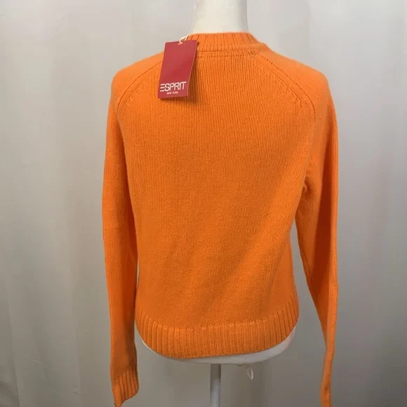 Esprit Orange Crew Neck Pullover Sweater- NWT - Picture 8 of 14